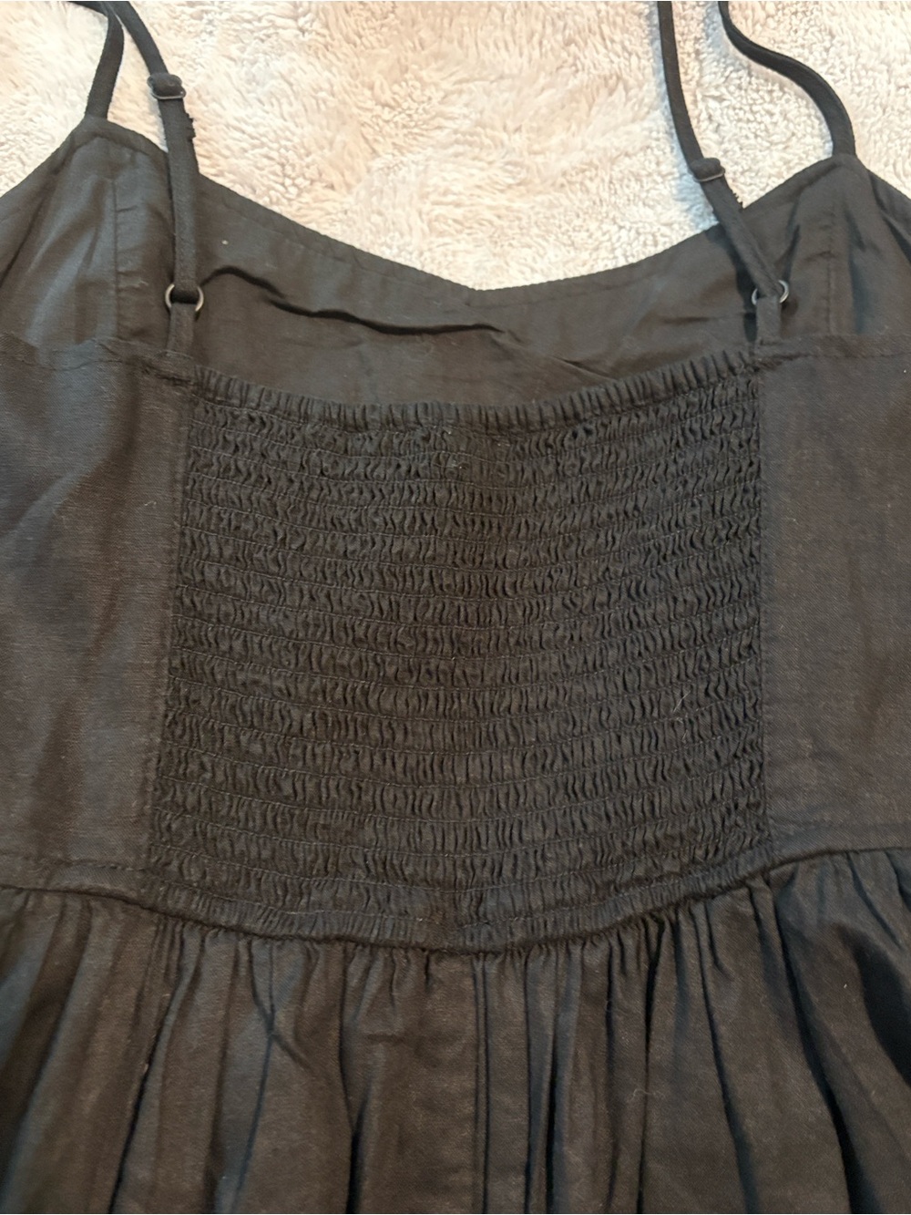 EUC aerie Black Linen Blend Mini Sundress Size M - Picture 6 of 8